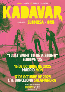 Kadavar presentará su nuevo álbum ‘I Just Want To Be A Sound’ en España con dos conciertos: 16 de octubre en Madrid y 17 de octubre en Barcelona.