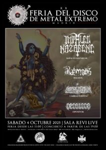 La Feria del Disco de Metal Extremo de Madrid celebra su vigésima edición el próximo sábado 4 de octubre de 2024 en la Sala Revi Live.