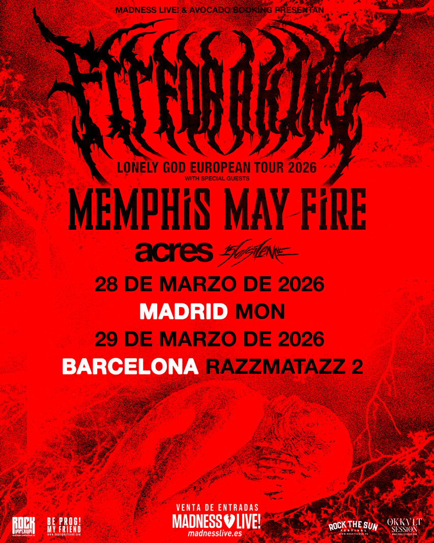 Fit For A King regresan a España en marzo de 2026 con su nuevo álbum ‘Lonely God’. Conciertos en Madrid y Barcelona junto a Memphis May Fire, Acres y 156/Silence