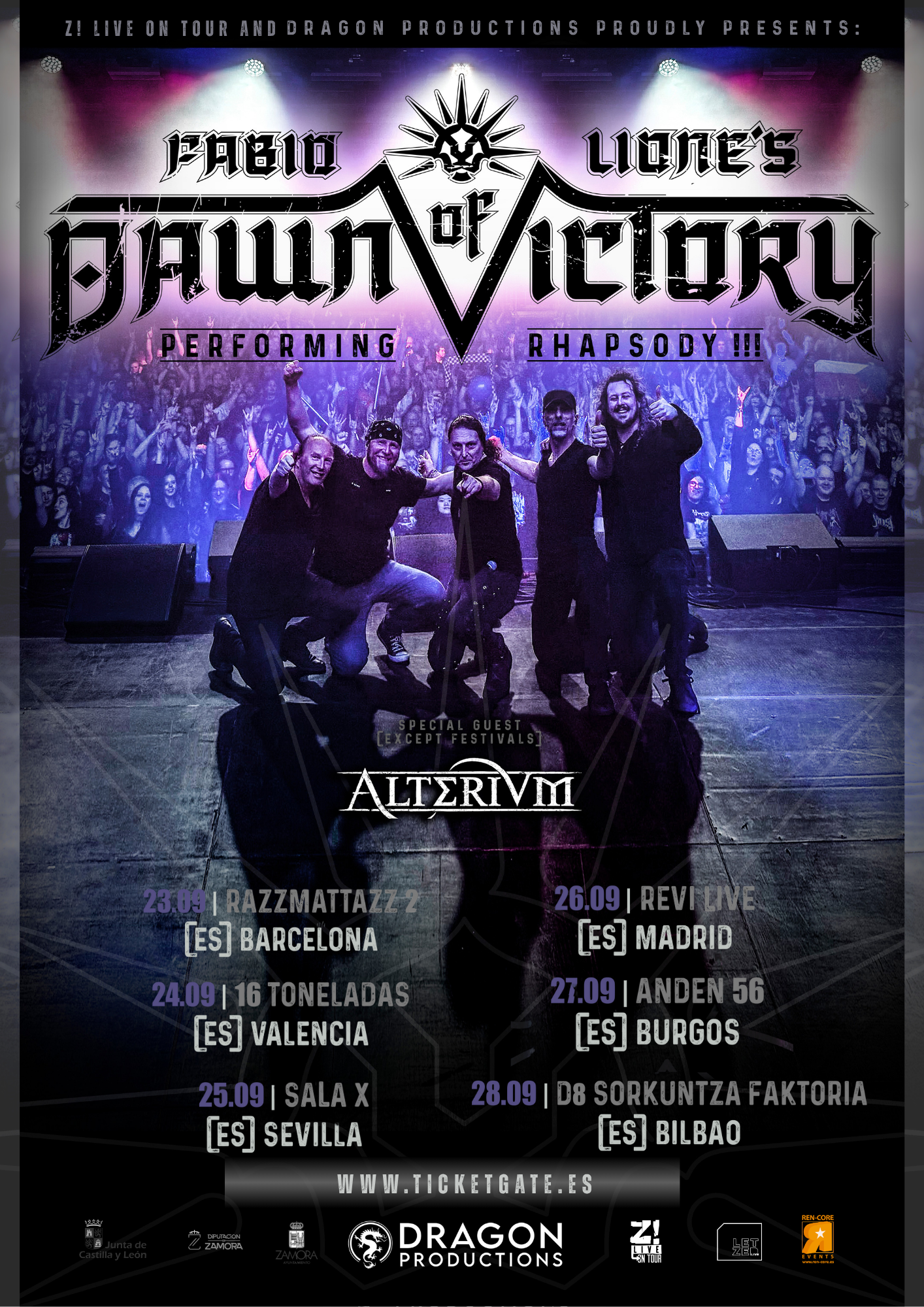 “Fabio Lione en España 2025 con su gira Dawn of Victory. Conciertos en Barcelona, Valencia, Sevilla, Madrid, Burgos y Bilbao con los himnos del power metal sinfónico.”